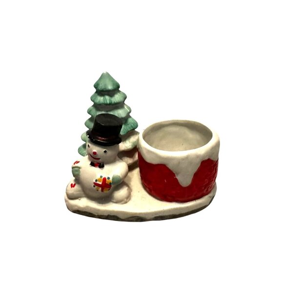 Ceramic Christmas Snowman & Tree Planter - Festive Holiday Decor - Picture 8 of 16